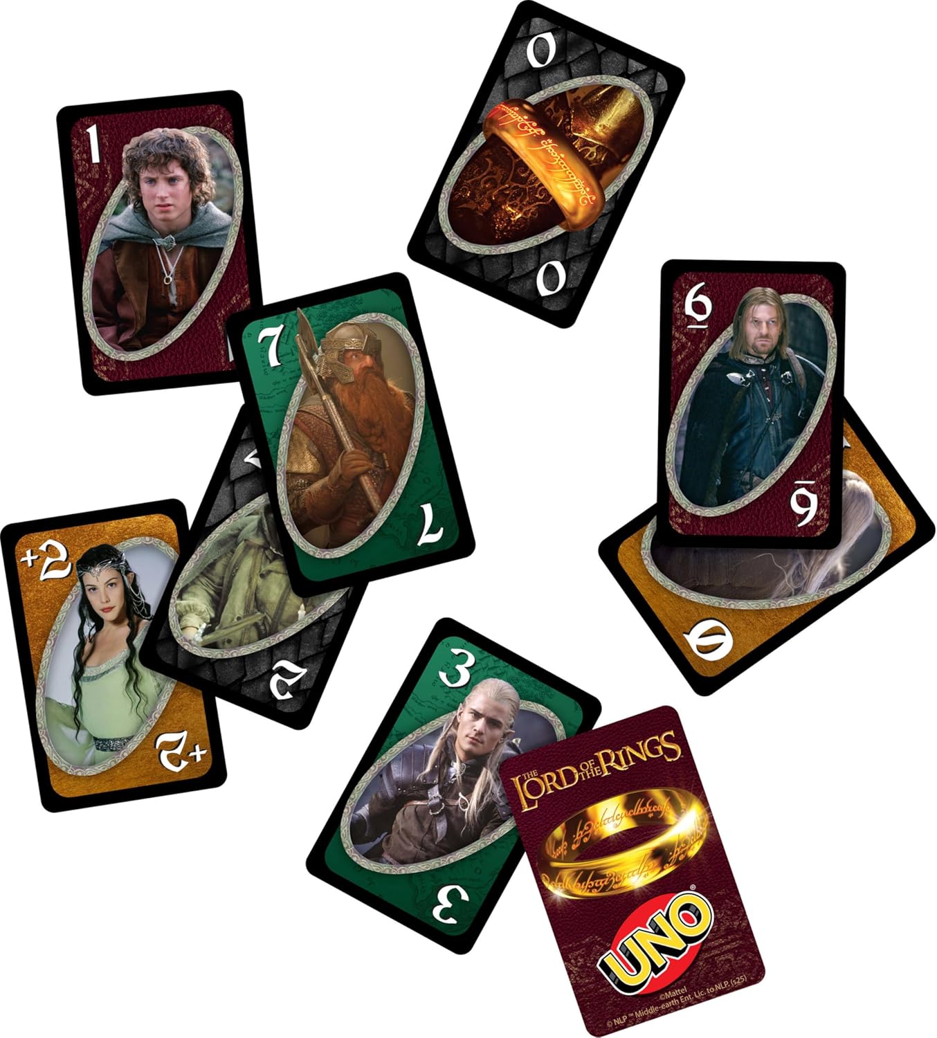 Mattel Games UNO The Lord of The Rings Card Game for Kids, Adults & Families, Travel & Camping, Inspired by the Movies, JMF13