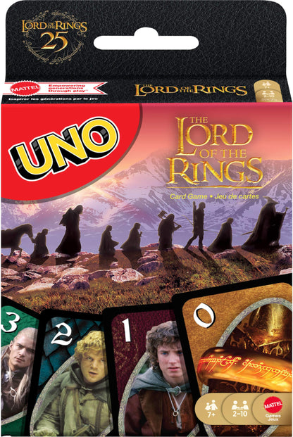 Mattel Games UNO The Lord of The Rings Card Game for Kids, Adults & Families, Travel & Camping, Inspired by the Movies, JMF13