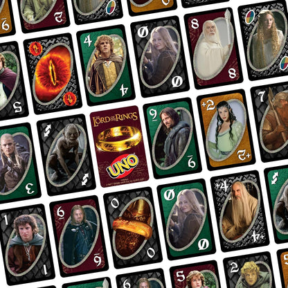 Mattel Games UNO The Lord of The Rings Card Game for Kids, Adults & Families, Travel & Camping, Inspired by the Movies, JMF13