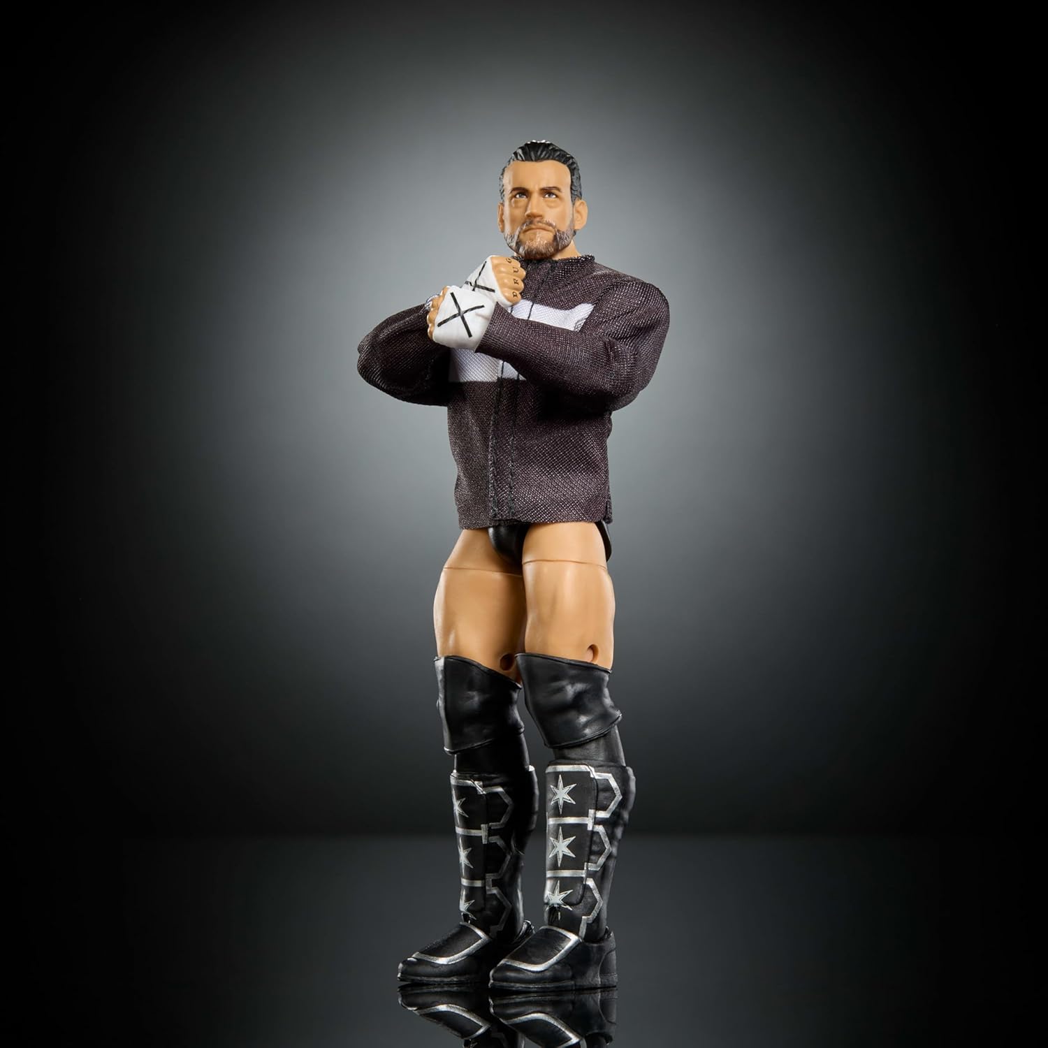 Mattel WWE Elite Action Figure & Accessories, Series #124 Set, 6-inch Collectible CM Punk with 25 Articulation Points & Swappable Hands, JHT70