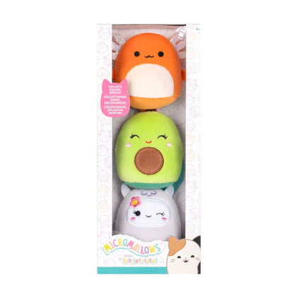 Squishmallows Original Micromallows Plush 3-Pack - Avocado, Yeti & Axolotl 2.5-Inch Plush