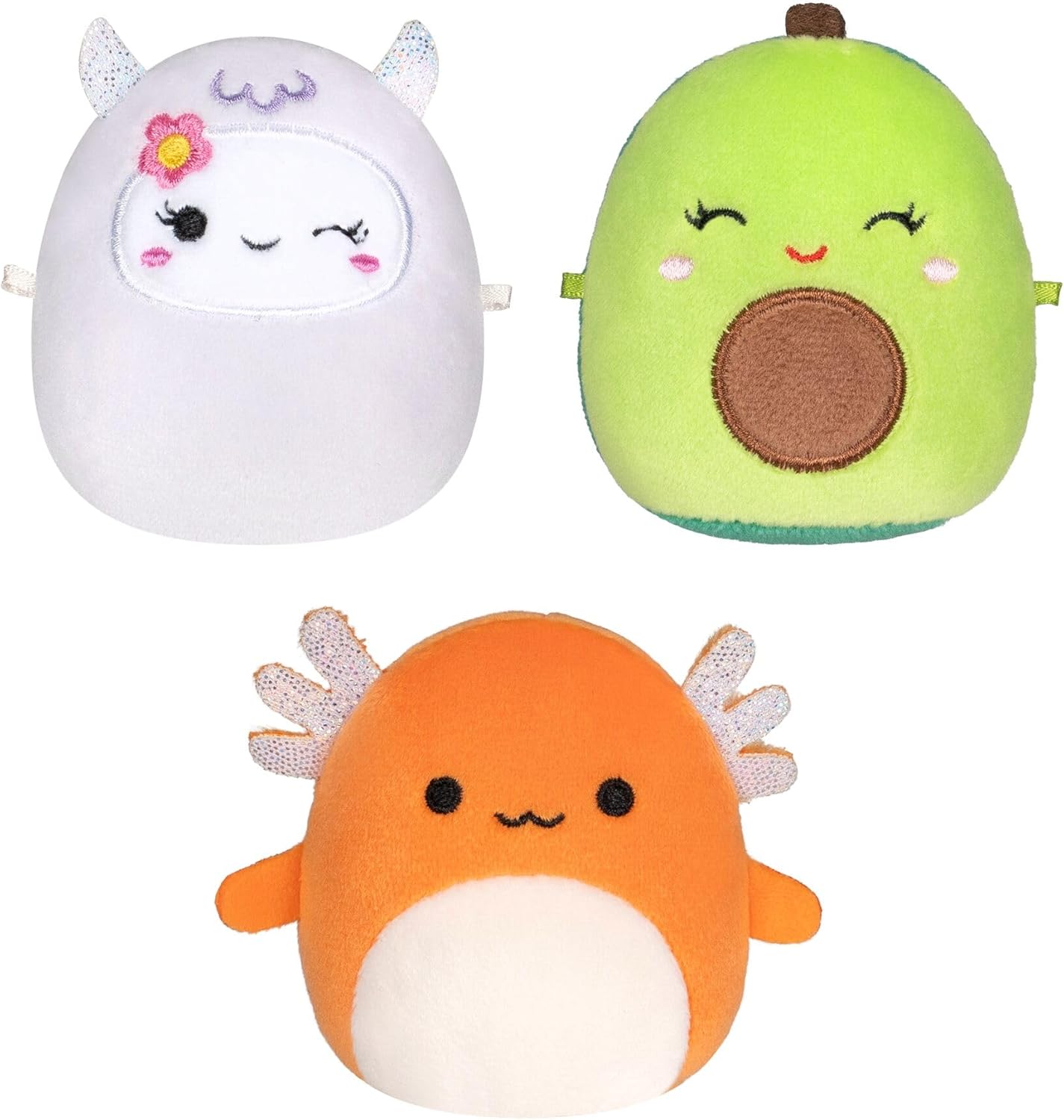 Squishmallows Original Micromallows Plush 3-Pack - Avocado, Yeti & Axolotl 2.5-Inch Plush
