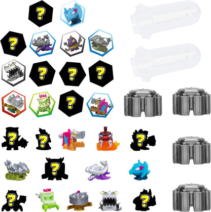 MrBeast Lab Swarms Battle Fusion Series Mega Lab Pack – Includes 14 Micro Beasts with Ultra Rare Hammerhead, 80+ to Collect, Stickers & Stackable Fusion Caps for Display