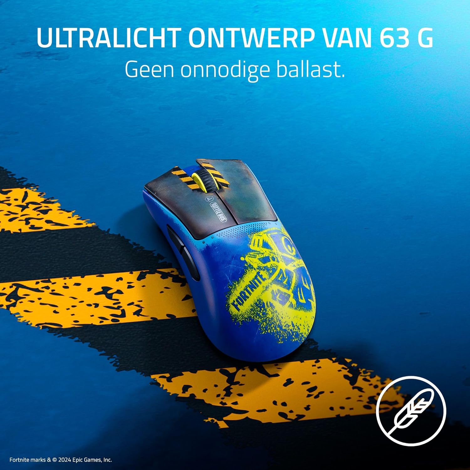 Razer DeathAdder V3 Pro - Fortnite Edition Kabellose Esports Gaming-Maus - Focus Pro 30K DPI optischer Sensor (63g leicht, ergonomische Form, Mausschalter Gen-3, HyperSpeed Wireless) Fortnite