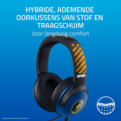 Razer Kraken V3 X - Fortnite Edition Kabelgebundenes USB-Gaming-Headset (Ultraleichter Kopfhörer, Triforce 40mm Treiber, HyperClear-Mikrofon, RGB) Fortnite
