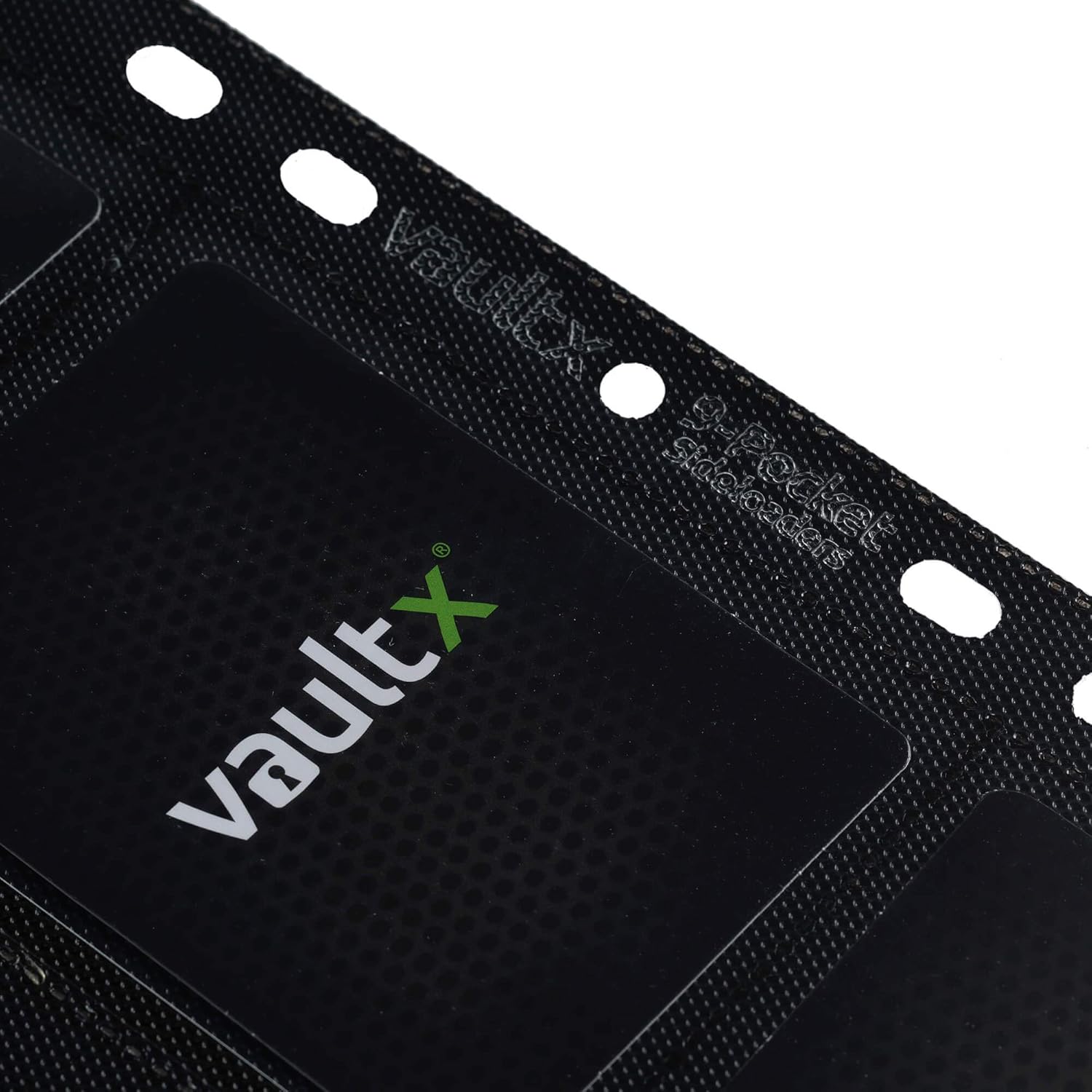 Vault X 9 Pocket Sideloading Pages for 3 Ring Binder, Double-Sided A4 Sideloaders, Storage for Collectible Card Games, Sports, TCG (Black, 50 Pack
