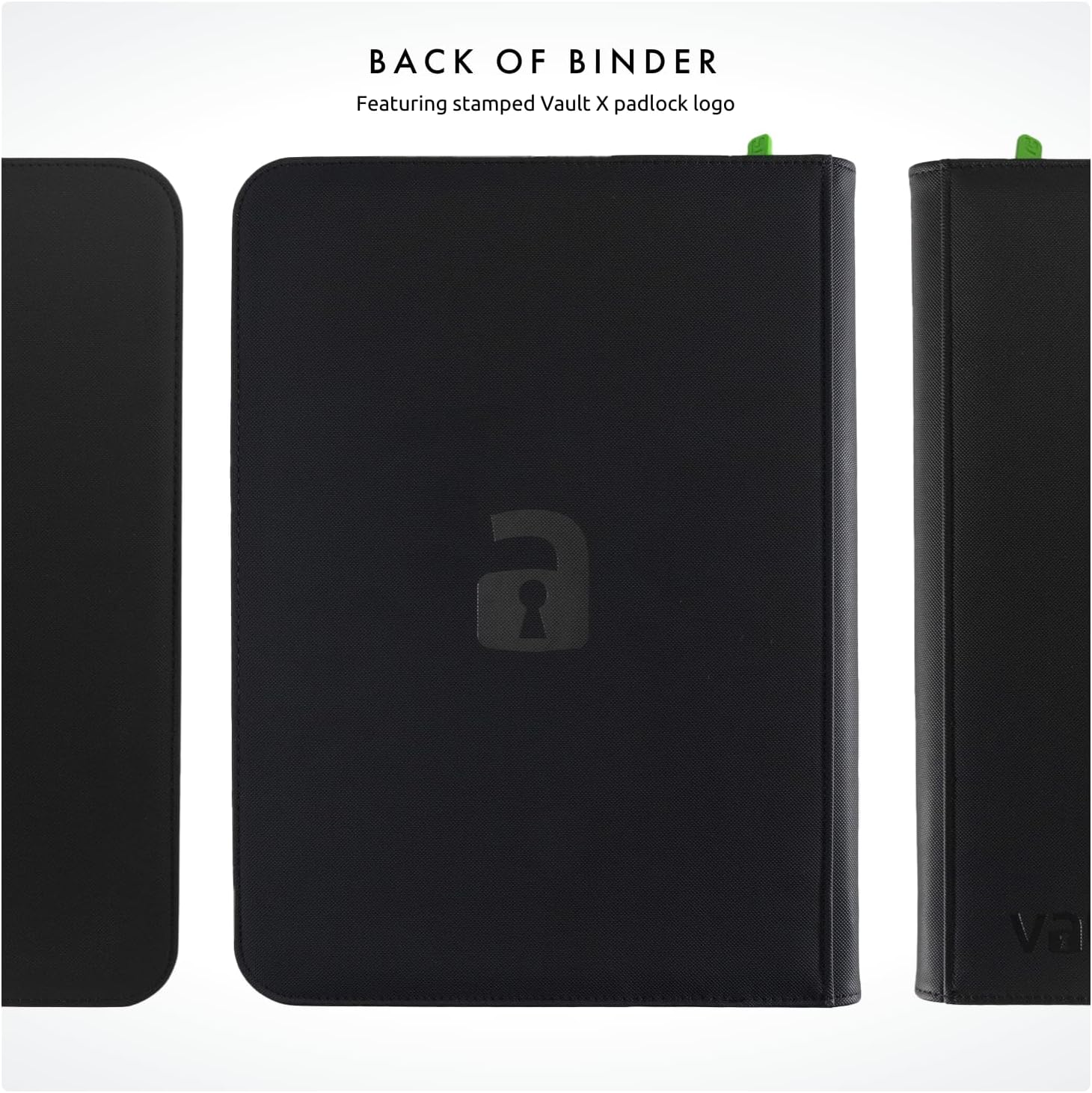 Vault X 9 Pocket Trading Card Zip Binder, 360 Cards, Premium Exo-Tec Album Material, 20 Side-Loading Pages, Folder for Collectible Games, Sports, TCG (Black