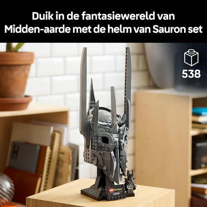 LEGO Icons The Lord of the Rings: Sauron's Helmet - Display Model Kit for Adults - incl. the One Ring & a Collectible Minifigure - DIY Gift Idea for Movie Fans - 11373