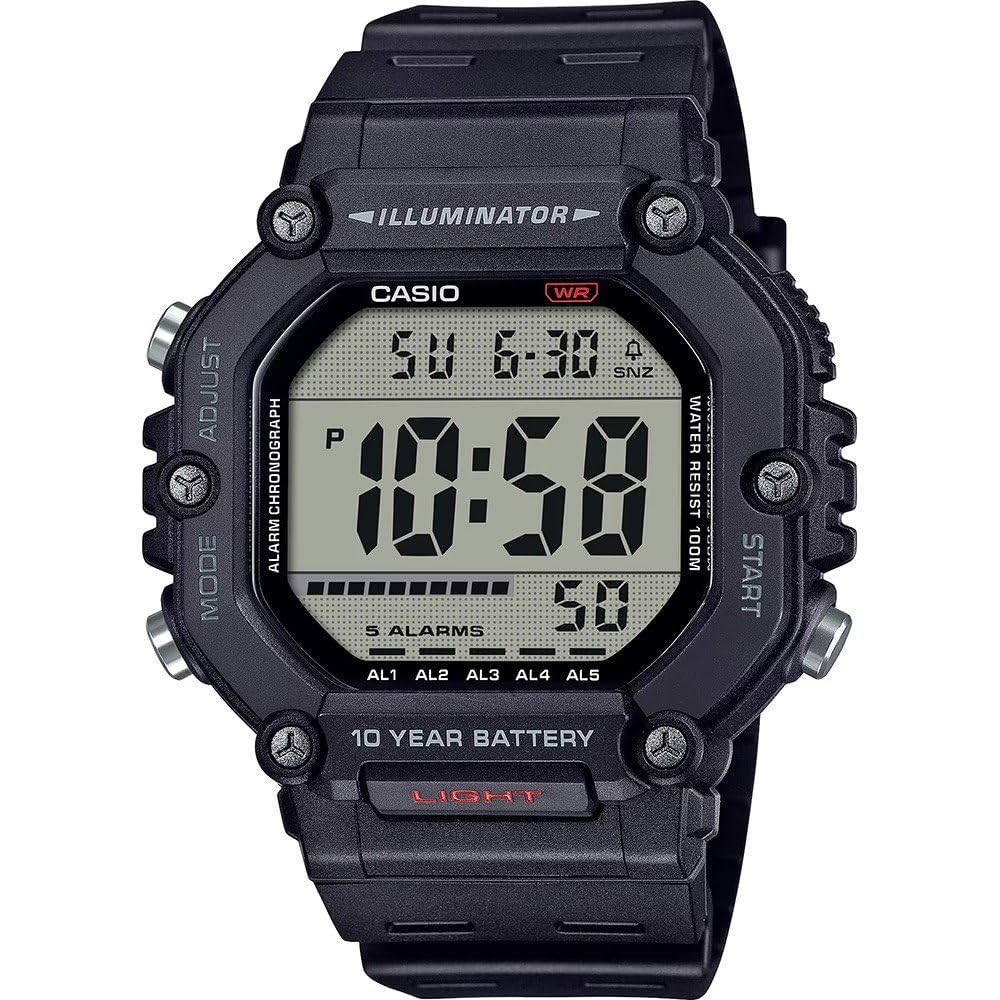 Casio Men's Digital Quartz Watch with Plastic Strap AE-1600H-1AVEF