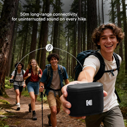 Kodak SOUNDBRIX Portable Wireless Speaker - Connects up to 100 Speakers - Magnetic Dock and Powerful 5W Sound - 3H Battery Life - Black