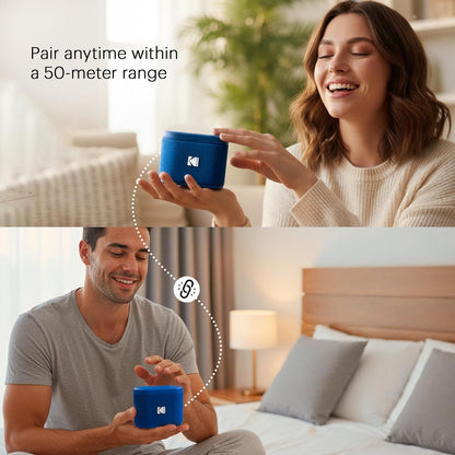Kodak SOUNDBRIX Portable Wireless Speaker - Connects up to 100 Speakers - Magnetic Dock and Powerful 5W Sound - 3H Battery Life - Blue