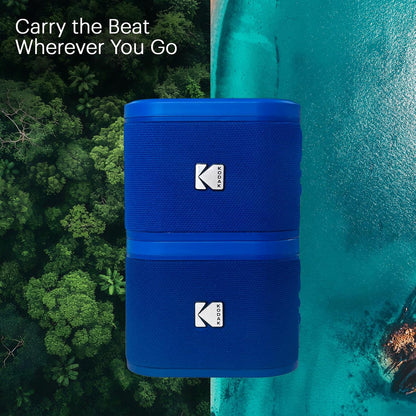 Kodak SOUNDBRIX Portable Wireless Speaker - Connects up to 100 Speakers - Magnetic Dock and Powerful 5W Sound - 3H Battery Life - Blue