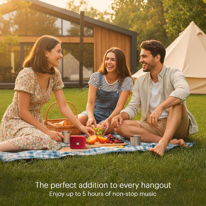 Kodak SOUNDBRIX Portable Wireless Speaker - Connects up to 100 Speakers - Magnetic Dock and Powerful 5W Sound - 3H Battery Life - Red