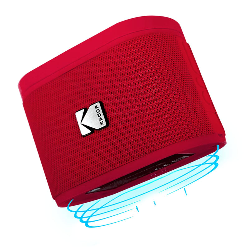 Kodak SOUNDBRIX Portable Wireless Speaker - Connects up to 100 Speakers - Magnetic Dock and Powerful 5W Sound - 3H Battery Life - Red