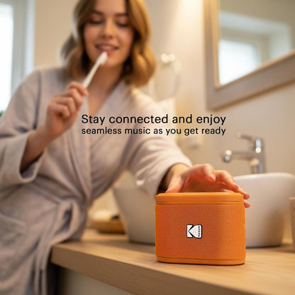 KODAK SoundDBRIX Portable Wireless Speaker – Connects up to 100 Speakers – Magnetic Dock and Powerful Sound 5W – 3H Battery Life – Orange