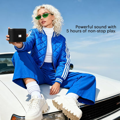 Kodak SoundBrix Double Portable Bluetooth Speaker - Magnetic Stacking & Connect up to 100 Wireless Speakers - 5W Powerful Bass Sound, 50m Range, 5H Play - Rechargeable Travel Speaker, Bass Black
