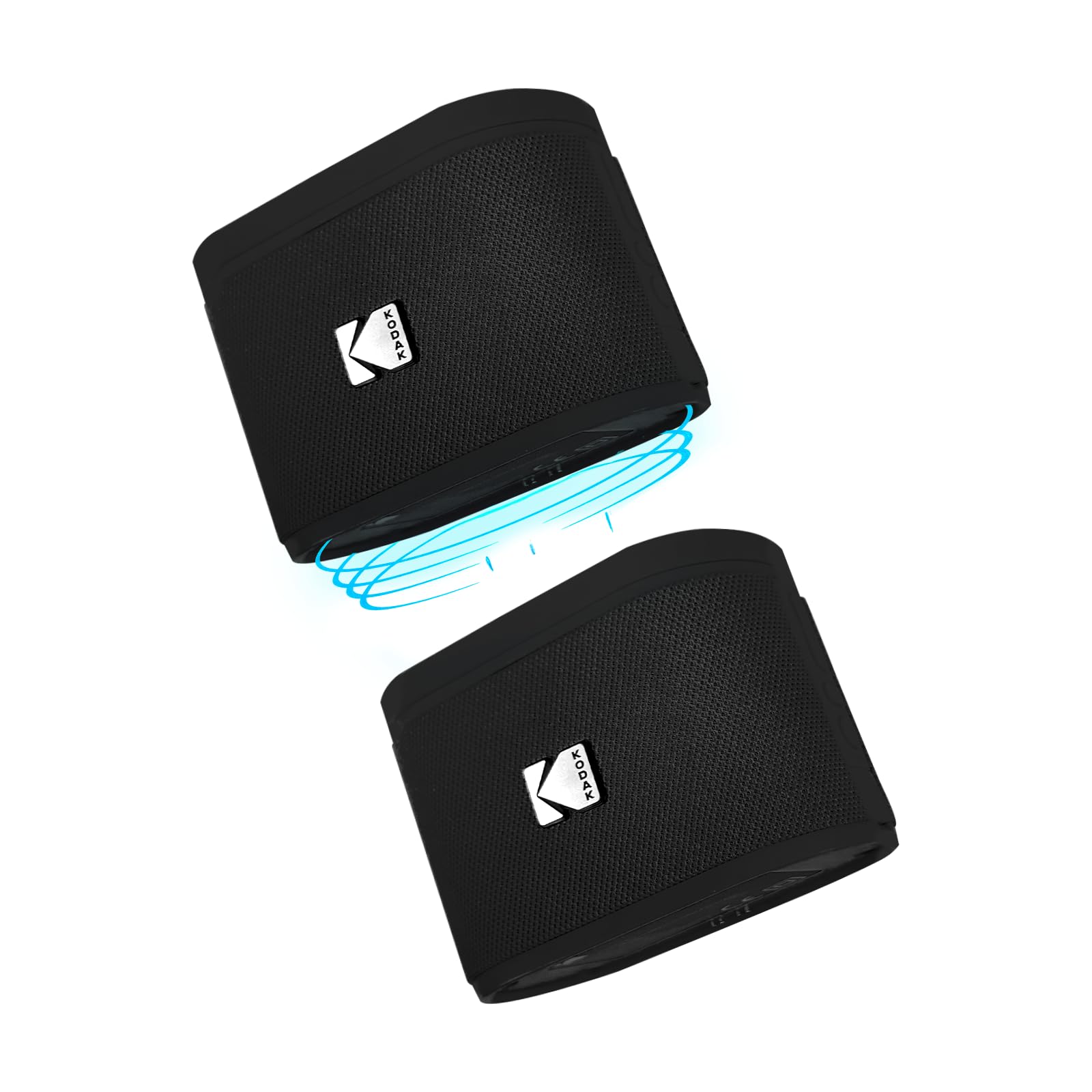 Kodak SoundBrix Double Portable Bluetooth Speaker - Magnetic Stacking & Connect up to 100 Wireless Speakers - 5W Powerful Bass Sound, 50m Range, 5H Play - Rechargeable Travel Speaker, Bass Black