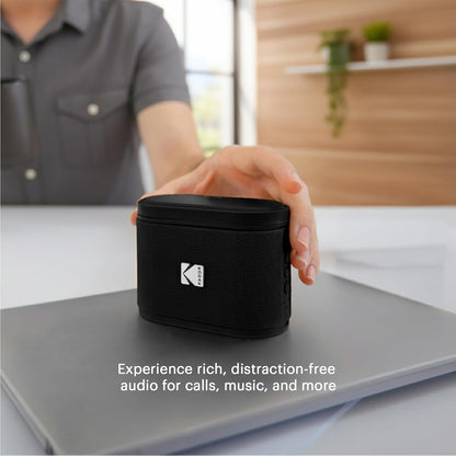 Kodak SoundBrix Double Portable Bluetooth Speaker - Magnetic Stacking & Connect up to 100 Wireless Speakers - 5W Powerful Bass Sound, 50m Range, 5H Play - Rechargeable Travel Speaker, Bass Black