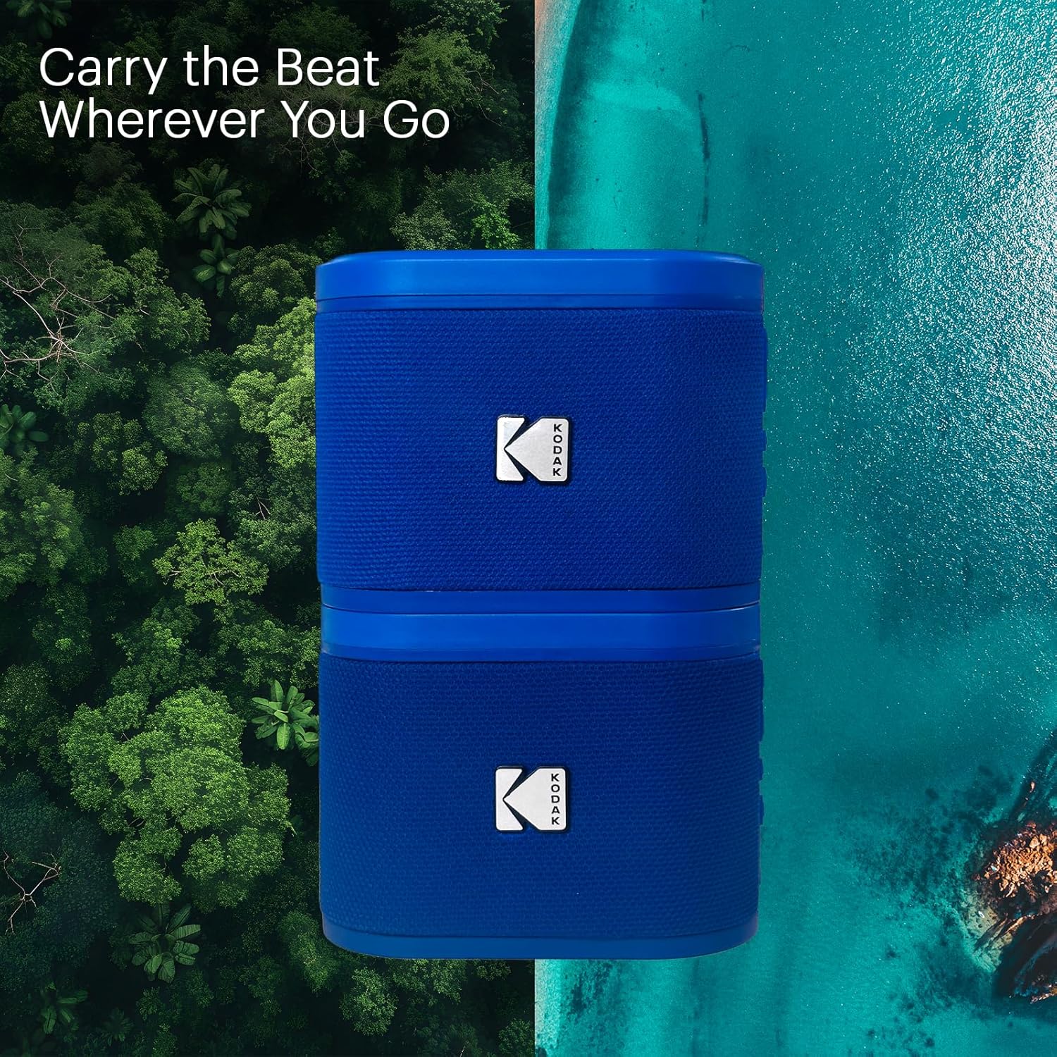 KODAK SoundDBRIX Portable Wireless Speakers - Connect up to 100 Speakers - Magnetic Dock and Powerful Sound 5W - 3H Battery Life - Blue