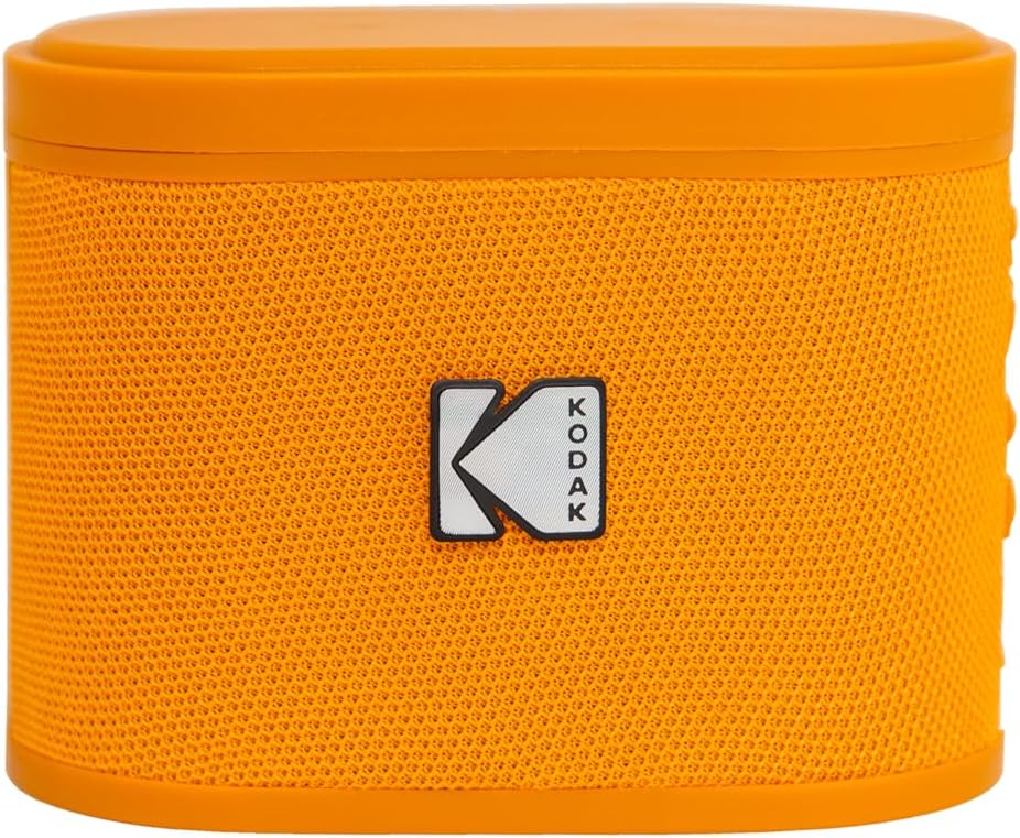 KODAK SOUNDBRIX 2-Pack Portable Wireless Speakers - Connects up to 100 Speakers - Magnetic Dock and Powerful 5W Sound - 3 Hours of Battery Life - Orange