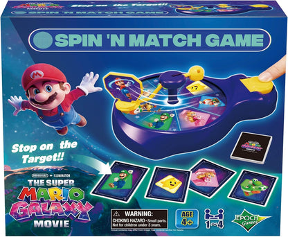 EPOCH Games SUPER MARIO -7639 THE SUPER MARIO GALAXY MOVIE Spin 'n Match Game - Party Game