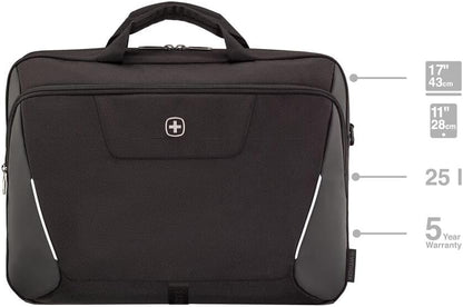 Wenger, XE Brief 17, 17" Laptop Briefcase with Tablet Pocket, Black, Digital Network, 15,6", Casual