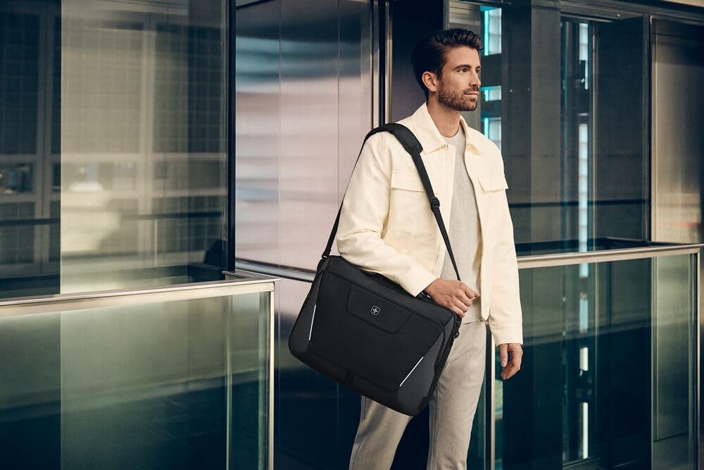 Wenger, XE Brief 17, 17" Laptop Briefcase with Tablet Pocket, Black, Digital Network, 15,6", Casual