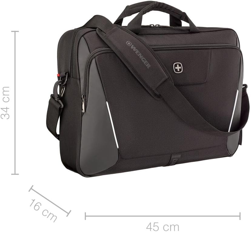 Wenger, XE Brief 17, 17" Laptop Briefcase with Tablet Pocket, Black, Digital Network, 15,6", Casual
