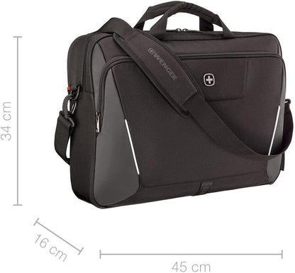 Wenger, XE Brief 17, 17" Laptop Briefcase with Tablet Pocket, Black, Digital Network, 15,6", Casual