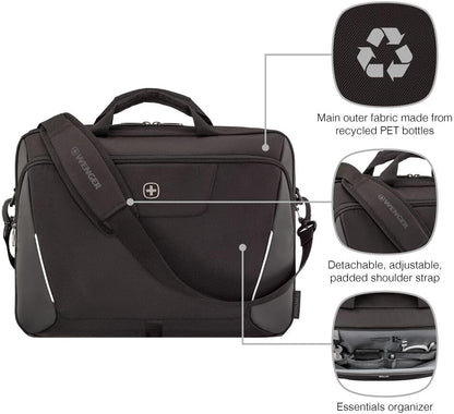 Wenger, XE Brief 17, 17" Laptop Briefcase with Tablet Pocket, Black, Digital Network, 15,6", Casual