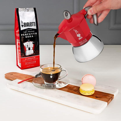 Bialetti New Moka Induction Induction Coffee Maker, 2 Cups, 100 milliliters, Aluminium, Red