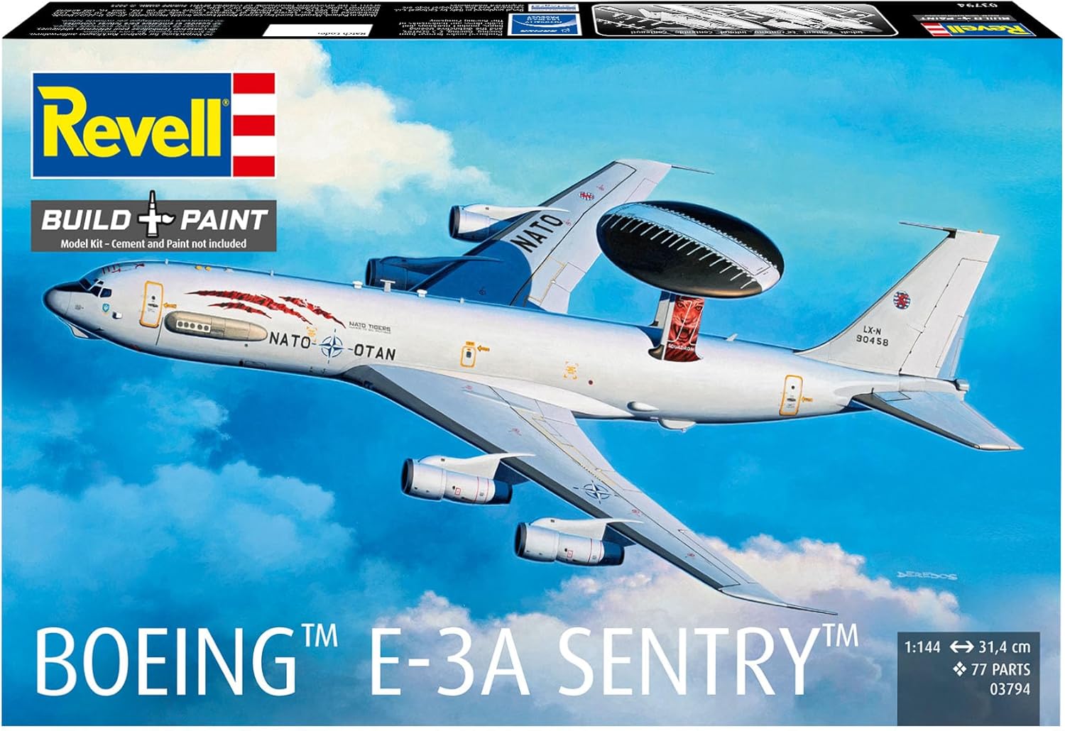 Revell 03794 Boeing E-3A Sentry Aircraft 1:144 Scale Unbuilt/Unpainted Plastic Model Kit