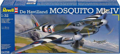 Revell Modellbausatz Flugzeug 1:32 - De Havilland MOSQUITO MK.IV im Maßstab 1:32, Level 4, originalgetreue Nachbildung mit vielen Details, 04758