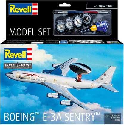 Revell 63794 Model Set Boeing E-3A 1:144 Scale Unbuilt/Unpainted Plastic Model Kit with Accessories
