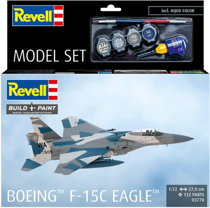 Revell 63778 Model Set Boeing F-15C Eagle 1:72 Scale Unbuilt Plastic Model Kit with Accessories