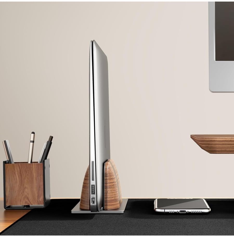 Alba Vertical Computer Stand Wood/Metal