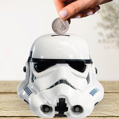 Tirelire originale Stormtrooper au design casque - Coin Bank officiel au look cinématographique - Figurine de collection à économiser - Cadeau pour les fans - Décoration pour chambre ou bureau