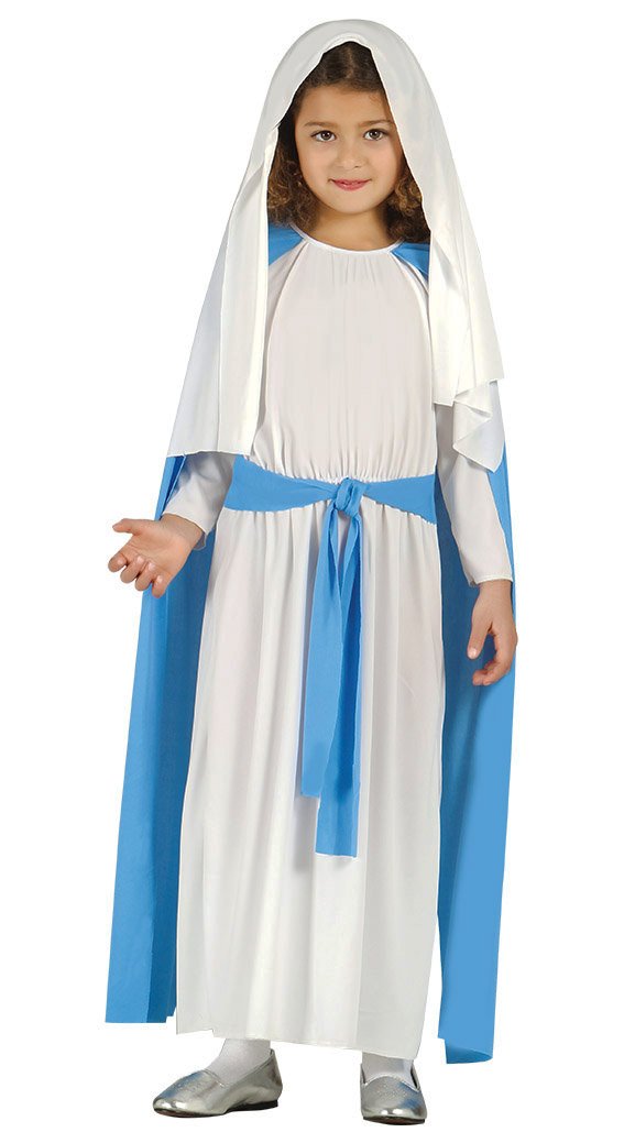 Guirca-445462 kinderkostuum Maagd Maria, blauw, 7-9 jaar (42468.0