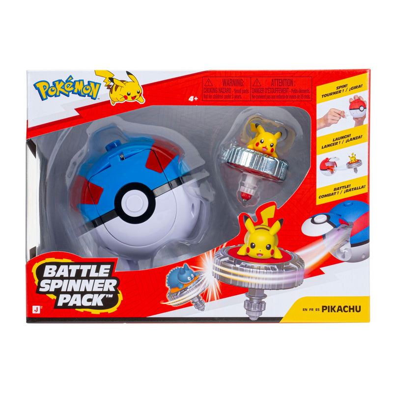 Pokémon Pikachu Battle Spinner Pack - Battle Spinner with Great Ball Spinner Launcher