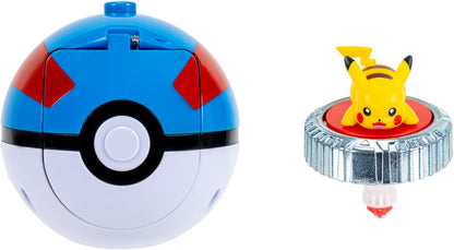 Pokémon Pikachu Battle Spinner Pack - Battle Spinner with Great Ball Spinner Launcher