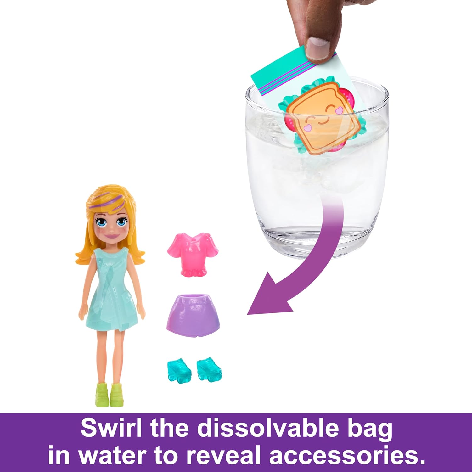 Polly Pocket Fashion Reveal Wardrobe Playset for Girls Ages 4 and Up
