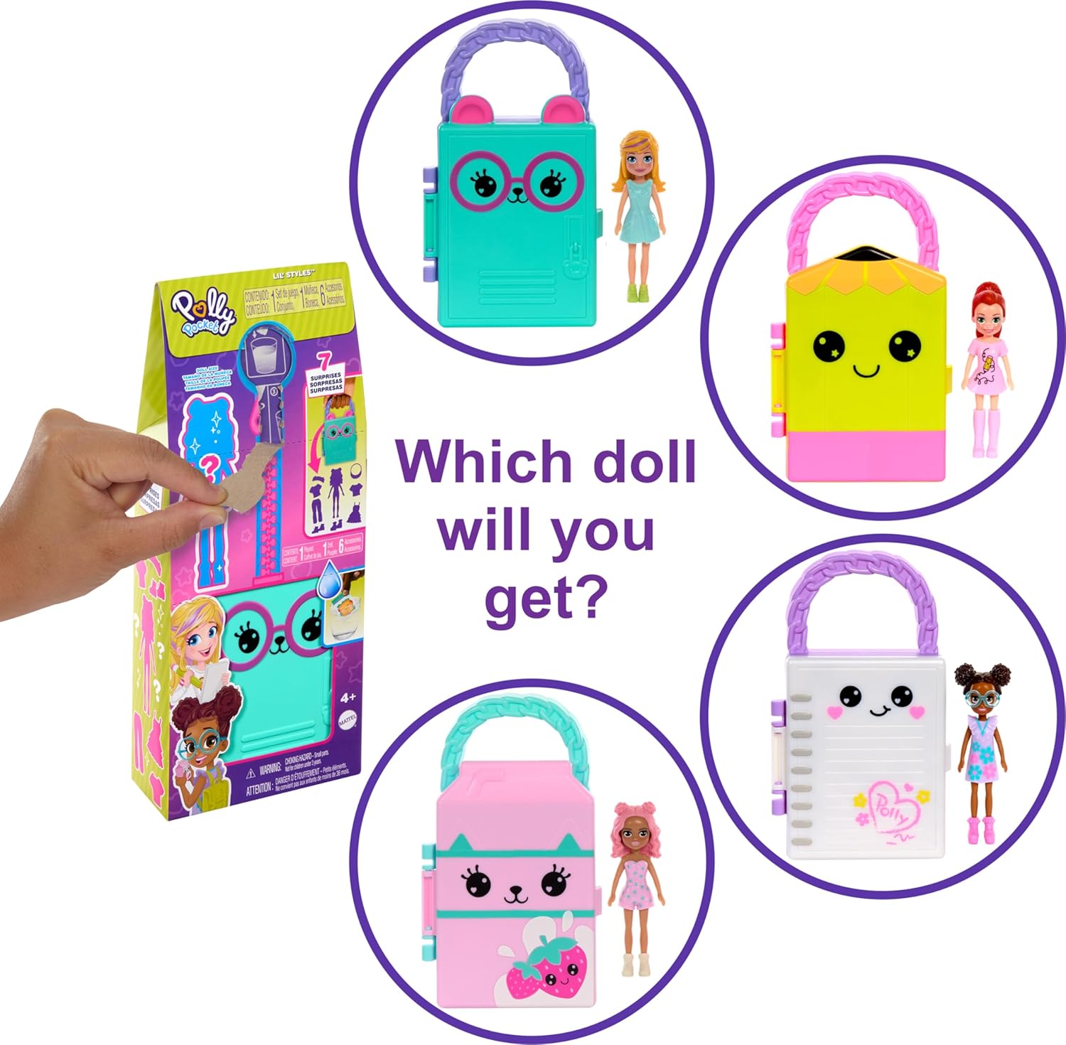 Polly Pocket Fashion Reveal Wardrobe Playset for Girls Ages 4 and Up