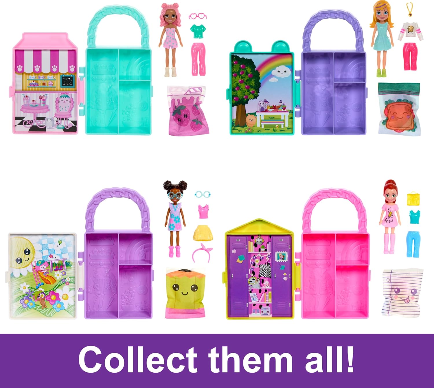 Polly Pocket Fashion Reveal Wardrobe Playset for Girls Ages 4 and Up