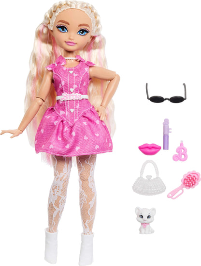 Barbie Dream Besties Malibu” Fashion Doll & Accessories, Posable with Blonde Hair & Makeup-Themed Toy Pieces, JKP50