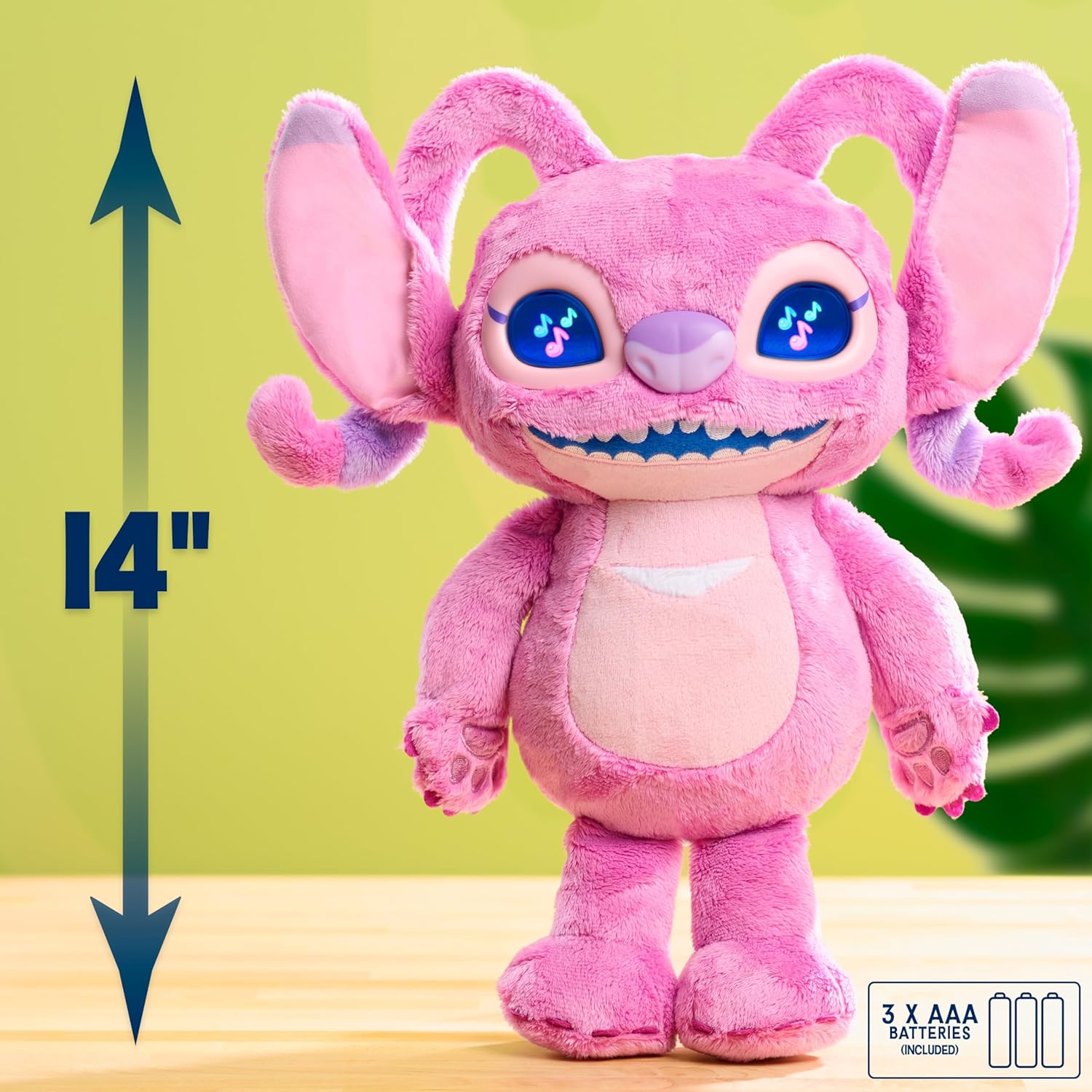 Disney Stitch Many Moods Angel Peluche Interattivo 34 cm, con Occhi LCD, Suoni e Reazioni, Idea Regalo per Bambini e Fan di Lilo & Stitch, Età 3+