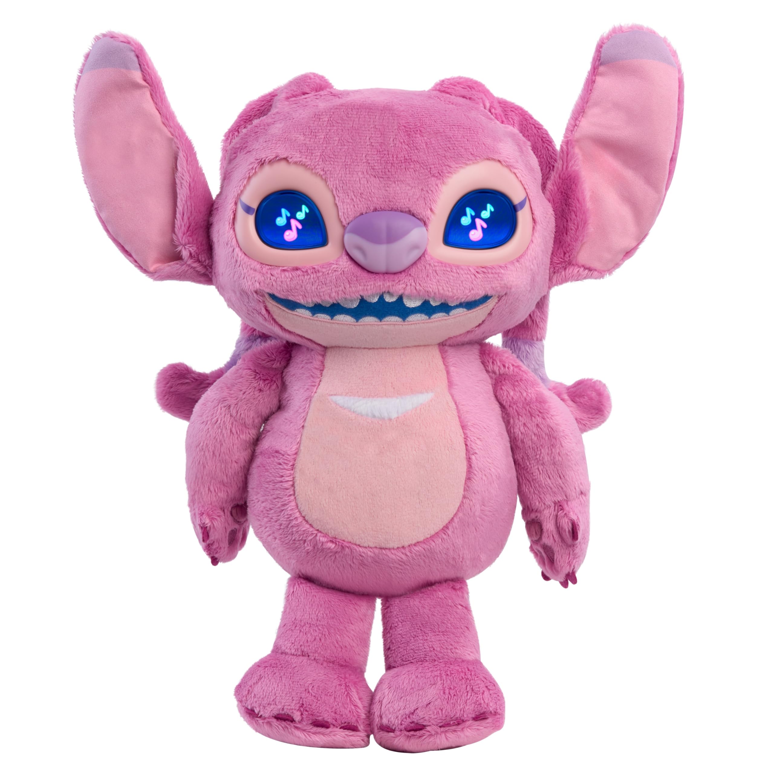 Disney Stitch Many Moods Angel Peluche Interattivo 34 cm, con Occhi LCD, Suoni e Reazioni, Idea Regalo per Bambini e Fan di Lilo & Stitch, Età 3+