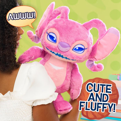 Disney Stitch Many Moods Angel Peluche Interattivo 34 cm, con Occhi LCD, Suoni e Reazioni, Idea Regalo per Bambini e Fan di Lilo & Stitch, Età 3+