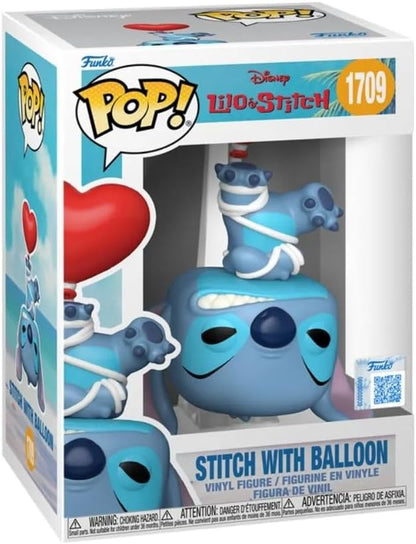 Funko POP! Disney Lilo & Stitch with Balloon Vinyl Figure, #1709, Exclusive Collectible with Authentication, 5.5 Inches
