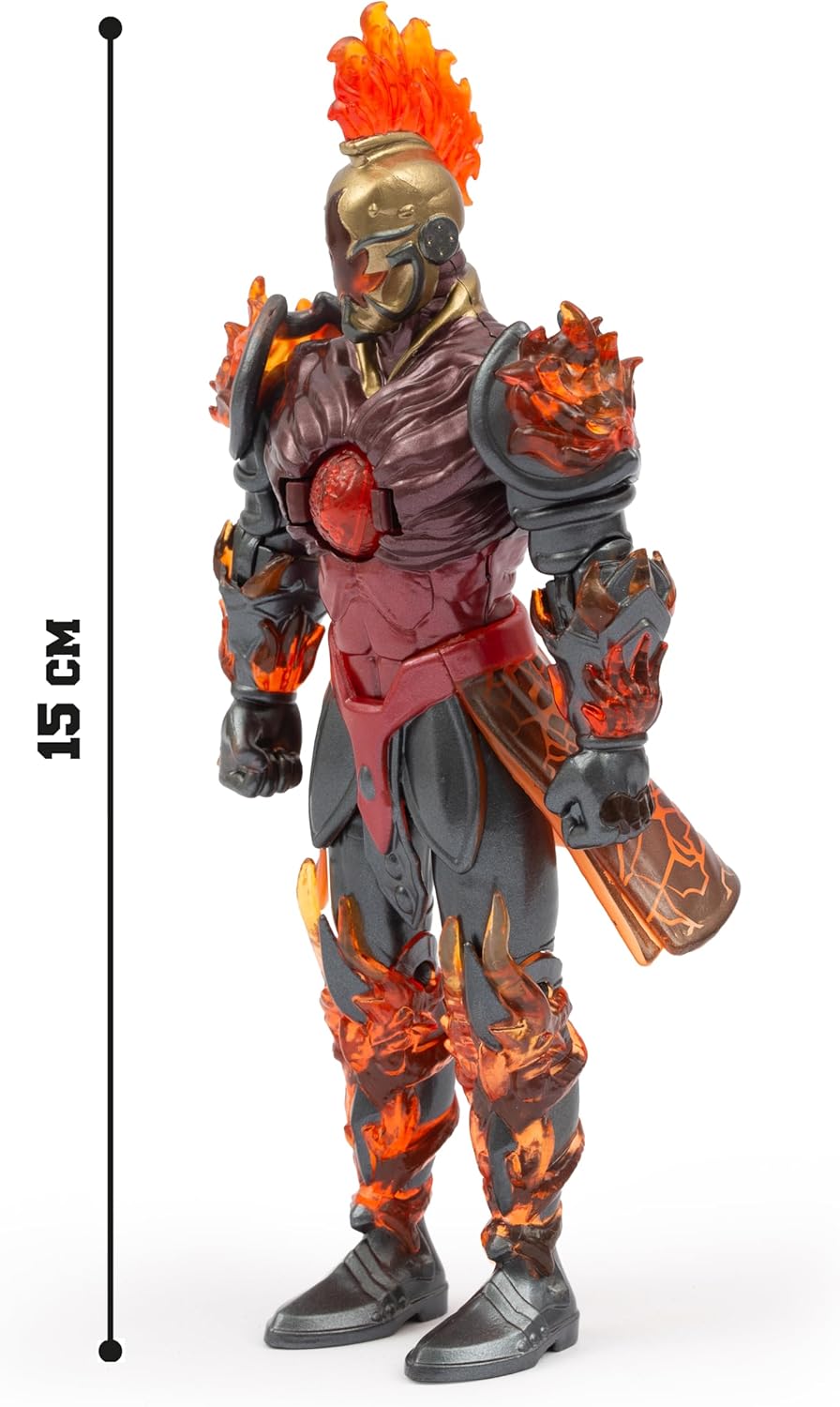 GORMITI THE NEW ERA, Fireon Zane Fire Clan Action Figure, 15cm Articulated Hero with Attack Function and Red Silver Armour, Collectible Toy for Kids Aged 4+