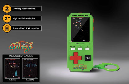 Galaga Pixel Player : Jeu vidéo Galaga sous Licence Officielle, Porte-clés d'arcade Portable, Jeux pour Enfants et Adultes